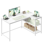 Nurgalaud VASAGLE, 2 vahelduvvoolupesa ja 2 USB-porti, Valge, 120 &times; 80 &times; 76 cm