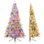 Pooliku kujuga kunstj&otilde;ulupuu, 852 oksatippu, 240 LED-lampi, 63 &times; 210 &times; 126 cm