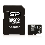 MicroSDHC-m&auml;lukaart Silicon Power, 16 GB, klass 10, SD-adapteriga, Must, 15 &times; 11 &times; 1 mm