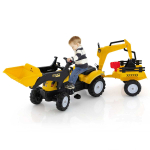 Laste pukseeriv traktor 180x41x64cm, kollane/must