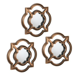 Komplektis 3 rippuvat peegli 25,5x25,5x2,5cm, kuldne/must