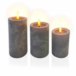 LED-sambak&uuml;&uuml;nalde komplekt Relaxdays, 3 tk, Hall, &Oslash; 7,5 &times; 12,5 cm