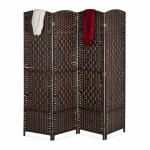 Ruumijagaja Relaxdays 10035325_93, 4 paneeli, Pruun, 160 &times; 170 &times; 2 cm
