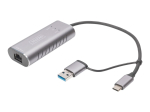 Adapter Digitus DN-3028, USB-C + USB-A, 2,5G Ethernet