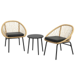 Aiam&ouml;&ouml;bli komplekt 3-osaline Outsunny, must / liivakarva