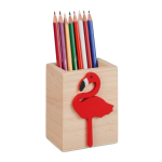 Kirjutusriistade organiseerija "Flamingo" 10x8x6 cm., v&auml;rvus helepruun/punane