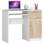 Arvutilaud Piksel, parempoolne, valge/tamme, 90 &times; 77 &times; 50 cm