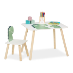 Laste m&ouml;&ouml;blikomplekt Relaxdays Dino, laud ja 2 tooli, 60 &times; 45 &times; 45 cm