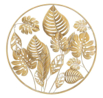 Seinadekoori paneel Mauro Ferretti Jungle Round, &uuml;mmargune, Kuldne, &Oslash; 80 &times; 6,5 cm