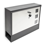 Postkast 3 kastiga 30x36x10cm, hall/valge