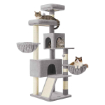 Kassimaja-kraapimispuu FEANDREA PCT006G01, 2 pesa, Hall, 55 &times; 174 &times; 55 cm