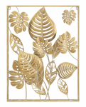 Seinadekoori paneel Mauro Ferretti Jungle Ret, ristk&uuml;likukujuline, Kuldne, 60 &times; 80 &times; 6,5 cm