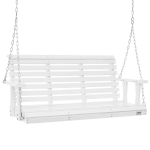 Puidust verandakiik 1,4 m, valge terrassipink-kiik, kandev&otilde;ime 380 kg