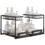2-korruseline v&auml;ljat&otilde;mmatav kapp-organisaator valamu all, traatriiul, 63,5x39,5x33,3 cm (2 tk)