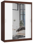 Riidekapp NORE CLP 150 peegliga, tumepruun/valge