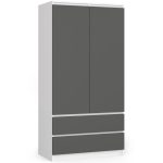 Riidekapp NORE S90, valge/tumehall