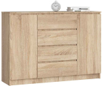 Kummut K140, 2 ust ja 4 sahtlit, Pruun, 138 &times; 99 &times; 40 cm