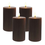 LED-vahak&uuml;&uuml;nalde komplekt Relaxdays, 4 tk, Pruun, &Oslash; 7,5 &times; 13 cm