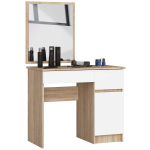 Peegliga tualettlaud CLP P-2/SL, tamme/valget v&auml;rvi, 90 &times; 142 &times; 50 cm