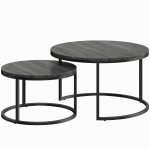 Kohvilaudade komplekt, 2 tk, Must, 78,5 &times; 78,5 &times; 46,5 cm