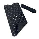 Vannimatt Relaxdays 10029455_46, imikinnitustega, Must, 97 &times; 39 cm