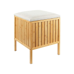 Pesukorviga taburet Relaxdays 10052434_550, 52 l, beež/pruun, 39 &times; 52 &times; 39 cm