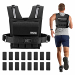 Reguleeritav raskusvest VEVOR JS-VEST007, 16 plokki, Must, 410 &times; 340 &times; 100 mm