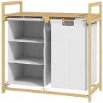 Pesukorv 38L Homcom 70x36x70cm, helepruun/valge v&auml;rv