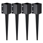 Metallist aiaposti maandusvaiad 24x4 cm, 4 tk, mustad