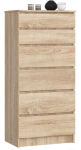 Kummut K60, 6 sahtlit, Pruun, 60 &times; 130 &times; 40 cm
