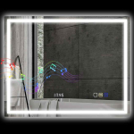 LED-vannitoa peegel, Bluetooth-k&otilde;lar ja kell, 100 &times; 80 &times; 3,5 cm