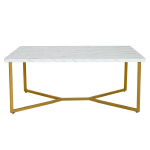 Kohvilaud 107x60x45,5cm, valge/kuldsed v&auml;rvid