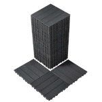 Tumehallid omavahel &uuml;hendatavad plastist terrassiplaadid, 36 tk, 29,6 x 29,6 cm