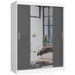 Riidekapp NORE CLP Mono 150 peegliga, valge/tumehall