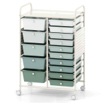 Metallist korraldaja, 15 sahtlit, Roheline, 63,5 &times; 87,63 &times; 36,83 cm