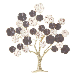 Dekoratiivne seinapaneel Albero Purpy, 73,7 &times; 80 &times; 5 cm
