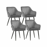 4 s&ouml;&ouml;gitooli komplekt, helehall, sirged jooned