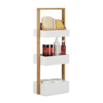 Vannitoa riiul 3 korviga 76x30x18,5cm, helepruun/valge