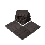 &Uuml;hendatud plastist terrassiplaadid, 30x30 cm, 10 tk, tumepruunid