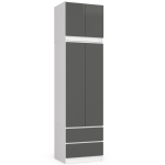 Riidekapp NORE Star S60, valge/tumehall