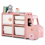 Laste riiul 110x32x66cm, roosa/valge