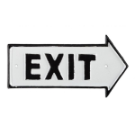 Laud "EXIT" 9,5x18,5x0,5cm., must/valge