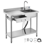 Roostevabast terasest k&ouml;&ouml;givalamu sahtliga, segistiga 1000x500x940 mm