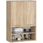 Seinale paigaldatav vannitoakapp FIN H934 W64, 2 ust, pruun, 64 &times; 94 &times; 30 cm