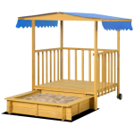 Liivakast katusega 97x98x137,5cm., helepruun/sinine