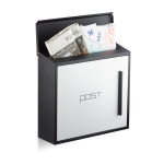 Postkast 33x35x12,5cm., must/valge