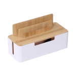 Kaablikarp Relaxdays, 6 pesa, Valge/tamme, 30 &times; 16 &times; 13 cm