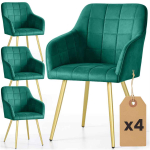 S&ouml;&ouml;gitoolide komplekt LUXANO, 4 tk, roheline ja kuldne, 54 &times; 82 &times; 58 cm