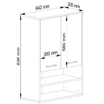 Riputatav vannitoakapp FIN H934, 2 hinged doors, hall/valge, 64 &times; 94 &times; 30 cm