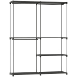 Teisaldatav riidekapp, 4 riiulit, 3 toru, 142 &times; 185 &times; 43 cm